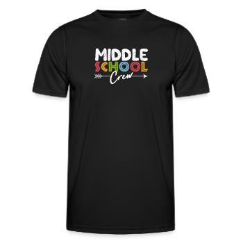 Middle School Crew Retro Funny Teacher Student - Men's Functional T-Shirt - black - Front - AI Model Male 178 dark (178cm)