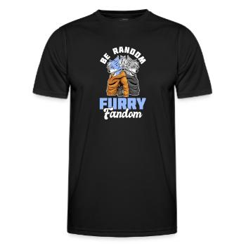 Furry Fandom Fursuits Cool - Men's Functional T-Shirt - black - Front - AI Model Male 178 dark (178cm)