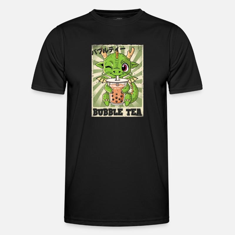 Boba Tea Drache Bubble Tea - Männer Funktions-T-Shirt - Schwarz