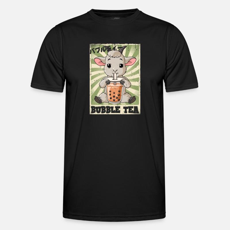 Boba Tea Goat Bubble Tea - Men's Functional T-Shirt - black