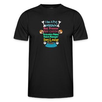 Lustiger Hundefrisör - Männer Funktions-T-Shirt - Schwarz - Vorne - AI Model Male 178 dark (178cm)