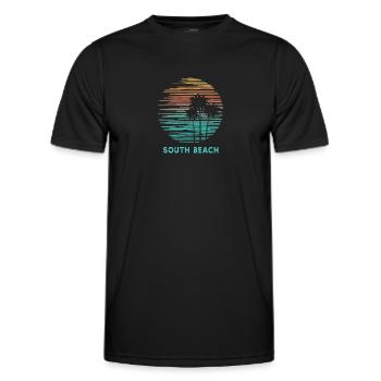 South Beach Miami Florida Cool Souvenir Vacation - Men's Functional T-Shirt - black - Front - AI Model Male 178 dark (178cm)