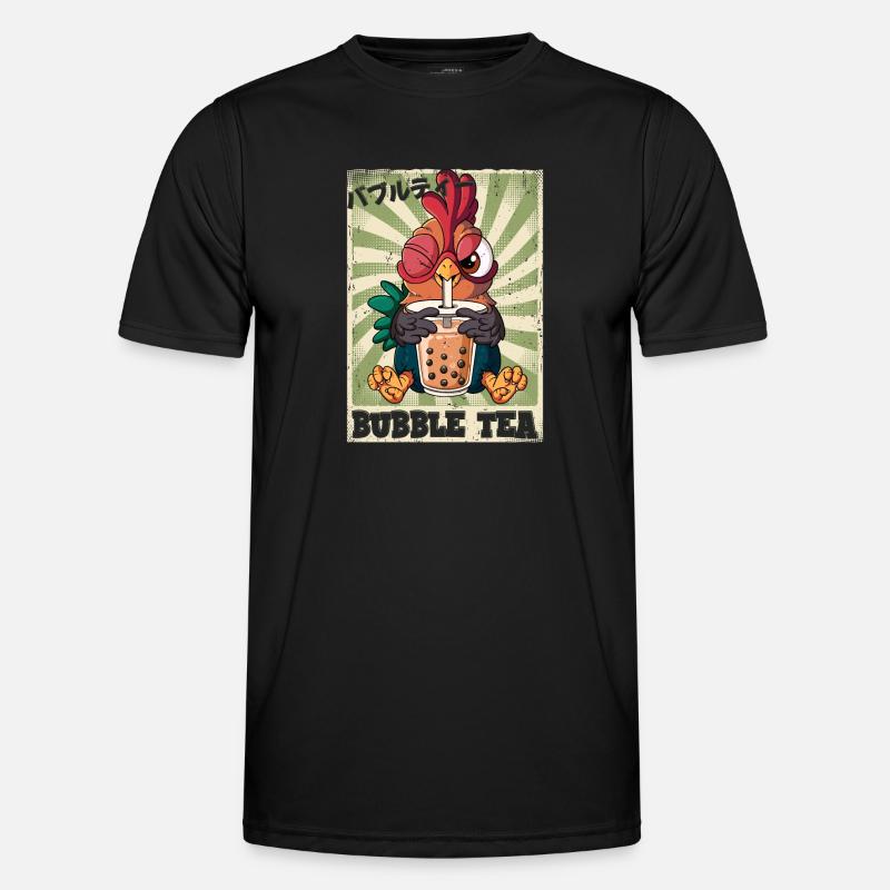 Boba Tea Rooster Bubble Tea - Men's Functional T-Shirt - black