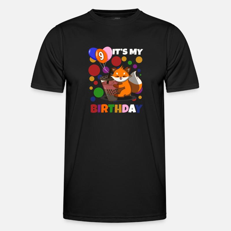 9th Birthday Fox - Men's Functional T-Shirt - black