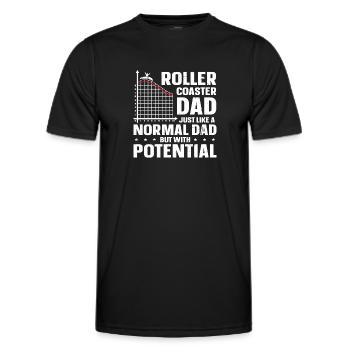 Roller Coaster Dad Just like A Normal Dad But With - Men's Functional T-Shirt - black - Front - AI Model Male 178 dark (178cm)