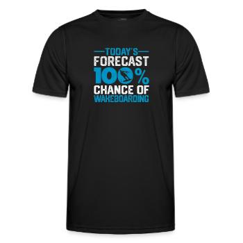La prédiction du jour : 100% de chance de wakeboard - T-shirt sport Homme - noir - Devant - AI Model Male 178 dark (178cm)