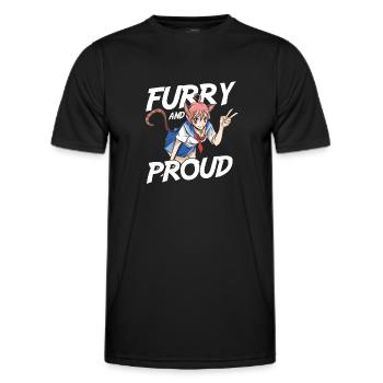 Furry Fandom Fursuits Stolz Furry And Proud - Men's Functional T-Shirt - black - Front - AI Model Male 178 dark (178cm)