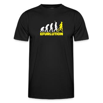 Furry Fandom Fursuits Evolution - Men's Functional T-Shirt - black - Front - AI Model Male 178 dark (178cm)