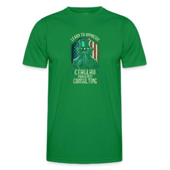 Cthulhu Management Consulting, Funny Cosmic Horror - Männer Funktions-T-Shirt - Kelly Green - Vorne - AI Model Male 178 dark (178cm)
