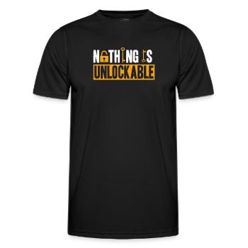 Serrurier Rien n’est déverrouillable Outils de prélèvement - T-shirt sport Homme - noir - Devant - AI Model Male 178 dark (178cm)