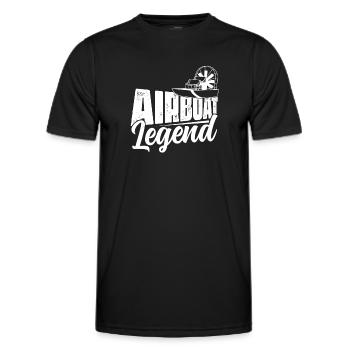 Airboat Legend Propeller Swamp Air Boat Hydroplane - Männer Funktions-T-Shirt - Schwarz - Vorne - AI Model Male 178 dark (178cm)