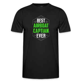 Best Airboat Captian Ever Propeller Swamp Hydropla - Männer Funktions-T-Shirt - Schwarz - Vorne - AI Model Male 178 dark (178cm)
