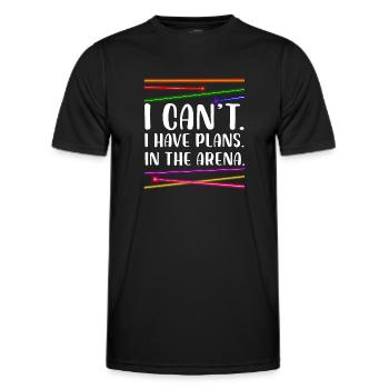 I can't.I have plans.In the arena | Laser Tag - Männer Funktions-T-Shirt - Schwarz - Vorne - AI Model Male 178 dark (178cm)