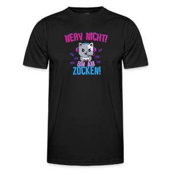 Nerv nicht! Bin am zocken! - Männer Funktions-T-Shirt - Schwarz - Vorne - AI Model Male 178 dark (178cm)