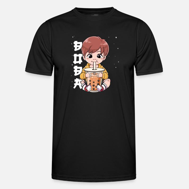 Boba Tea Junge Bubble Tea - Männer Funktions-T-Shirt - Schwarz