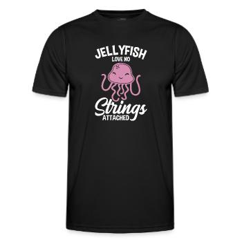 Quallen Qualle Ozean Meeresbewohner Motiv - Männer Funktions-T-Shirt - Schwarz - Vorne - AI Model Male 178 dark (178cm)