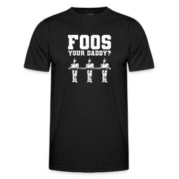 Foos Your Daddy Men Table Soccer Foosball Player - Men's Functional T-Shirt - black - Front - AI Model Male 178 dark (178cm)