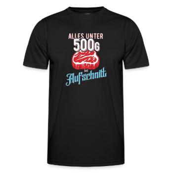 Alles unter 500 Gramm ist Aufschnitt - Männer Funktions-T-Shirt - Schwarz - Vorne - AI Model Male 178 dark (178cm)