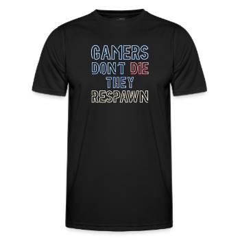 Gamers Dont die, they respawn - Männer Funktions-T-Shirt - Schwarz - Vorne - AI Model Male 178 dark (178cm)
