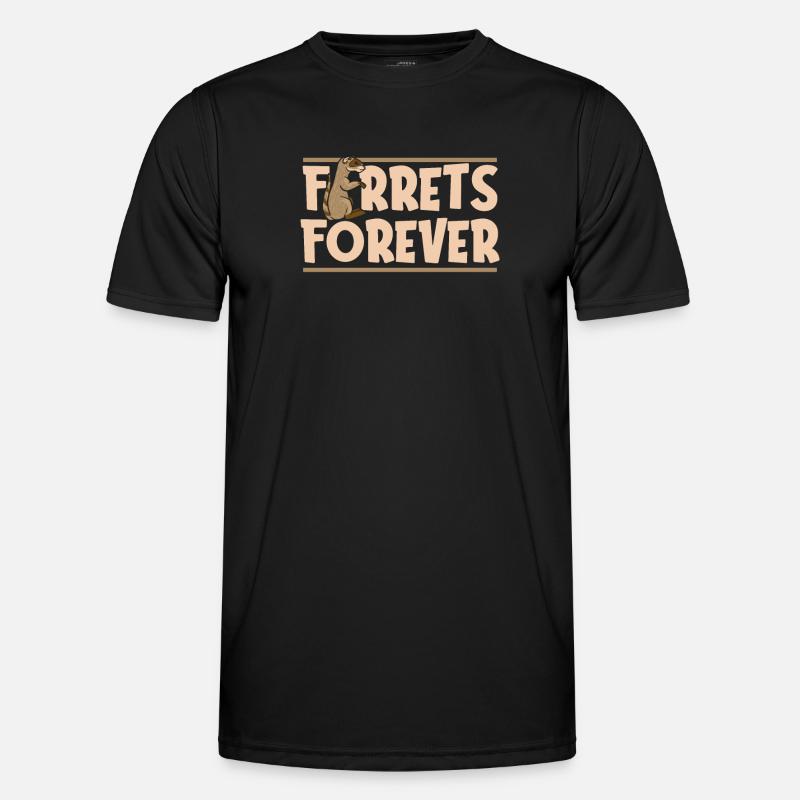 Ferret polecat cute - Men's Functional T-Shirt - black