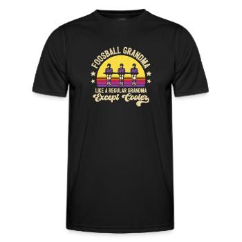 Foosball Grandmother Retro Table Soccer Vintage Wo - Männer Funktions-T-Shirt - Schwarz - Vorne - AI Model Male 178 dark (178cm)
