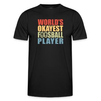 World's Okayest Foosball Player Retro Table Soccer - Männer Funktions-T-Shirt - Schwarz - Vorne - AI Model Male 178 dark (178cm)