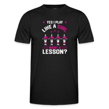 Yes I Play Like A Girl Want A Lesson Foosball Tabl - Men's Functional T-Shirt - black - Front - AI Model Male 178 dark (178cm)