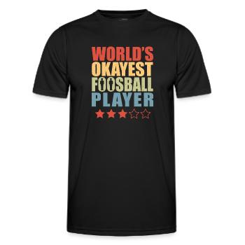 Retro Table Soccer Vintage World's Okayest Foosbal - Männer Funktions-T-Shirt - Schwarz - Vorne - AI Model Male 178 dark (178cm)