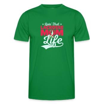Livin' That Lacrosse Mom Life Team Fan Goalie Play - Männer Funktions-T-Shirt - Kelly Green - Vorne - AI Model Male 178 dark (178cm)