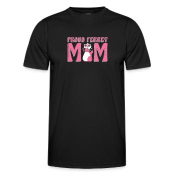 Mère putois furet - T-shirt sport Homme - noir - Devant - AI Model Male 178 dark (178cm)