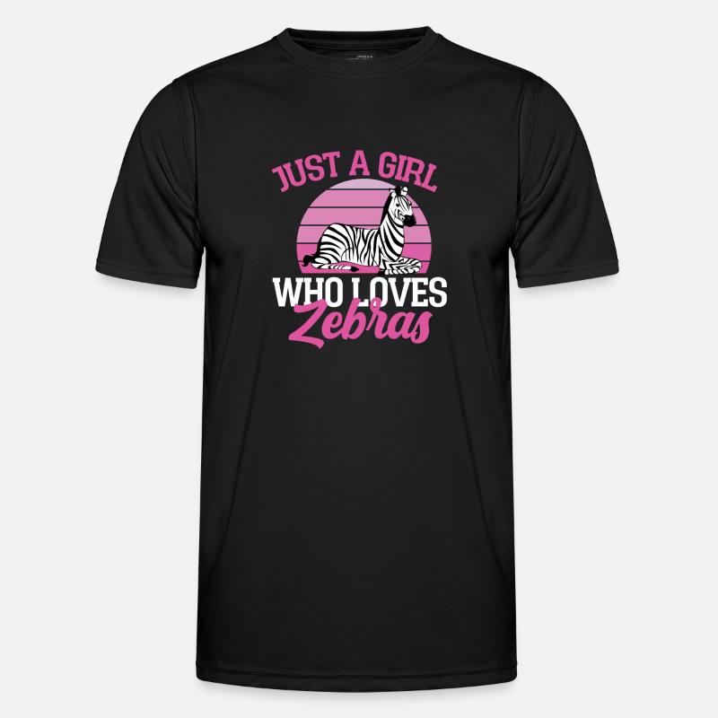 Zebra - Männer Funktions-T-Shirt - Schwarz