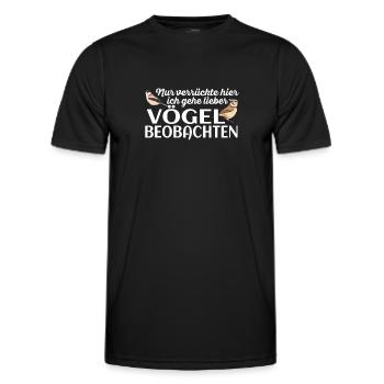 Vögel beobachten Ornithologie Vogelbeobachtung - Männer Funktions-T-Shirt - Schwarz - Vorne - AI Model Male 178 dark (178cm)