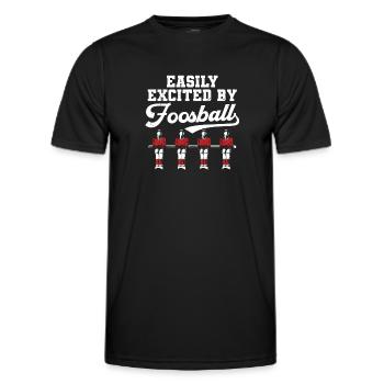 Easily Excited By Foosball Table Soccer Fan - Männer Funktions-T-Shirt - Schwarz - Vorne - AI Model Male 178 dark (178cm)