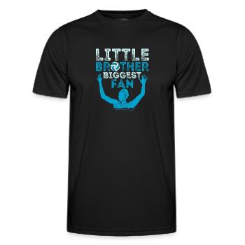 Kleiner Bruder Größter Fan Lustig Wasserball - Männer Funktions-T-Shirt - Schwarz - Vorne - AI Model Male 178 dark (178cm)
