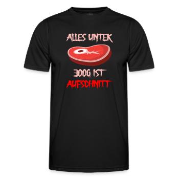 Alles unter 300g ist Aufschnitt - Männer Funktions-T-Shirt - Schwarz - Vorne - AI Model Male 178 dark (178cm)