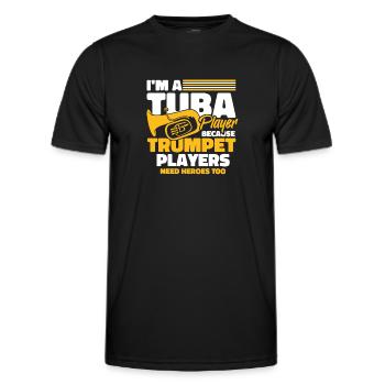 Fanfare procession tuba hero - Men's Functional T-Shirt - black - Front - AI Model Male 178 dark (178cm)