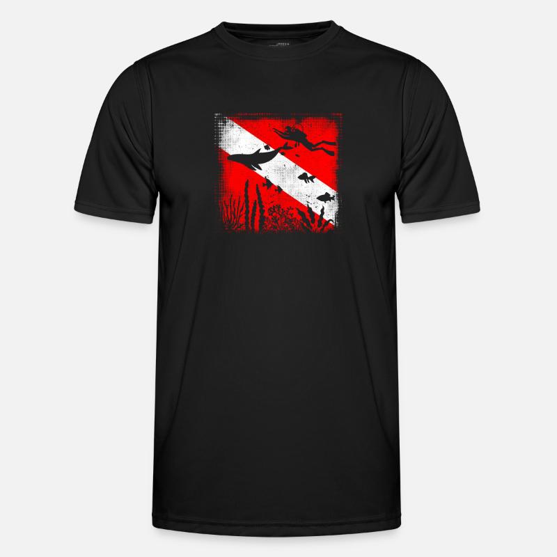 Scuba Dive Flag Deep Diving Divemaster Instructor Men's Functional T-Shirt