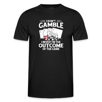 Poker J’investis dans le résultat du jeu Flop Pla - T-shirt sport Homme - noir - Devant - AI Model Male 178 dark (178cm)