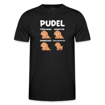 Hund Pudel - Männer Funktions-T-Shirt - Schwarz - Vorne - AI Model Male 178 dark (178cm)