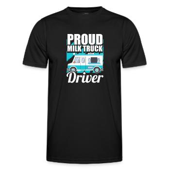 Cow Milk Milk Truck - Men's Functional T-Shirt - black - Front - AI Model Male 178 dark (178cm)