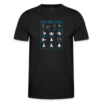 Équipe de signaux de plongée drôles de signal de main de plongeur - T-shirt sport Homme - noir - Devant - AI Model Male 178 dark (178cm)