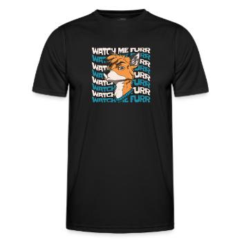 Furry Fandom Fursuits Humor - Men's Functional T-Shirt - black - Front - AI Model Male 178 dark (178cm)