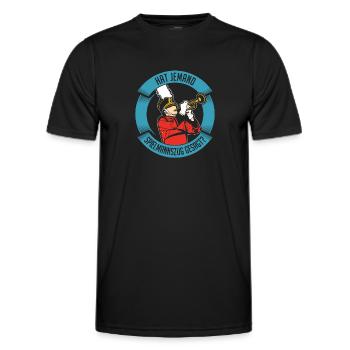 Fan marching band trumpet - Men's Functional T-Shirt - black - Front - AI Model Male 178 dark (178cm)