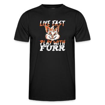 Furry Fandom Fursuits - Men's Functional T-Shirt - black - Front - AI Model Male 178 dark (178cm)