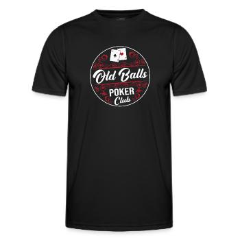 Old Balls Poker Club Playing Cards Bluff Grandpa - Men's Functional T-Shirt - black - Front - AI Model Male 178 dark (178cm)