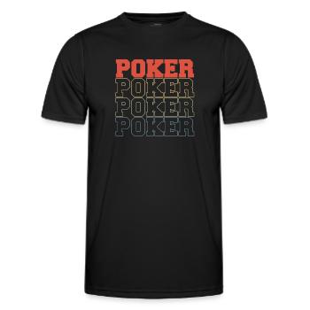 Poker Vintage Cartes à Jouer Aces Spades Texas Hold - T-shirt sport Homme - noir - Devant - AI Model Male 178 dark (178cm)