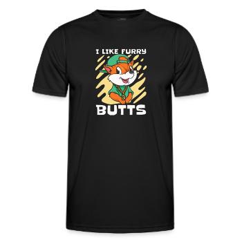 Furry Fandom Fursuits Funny - Men's Functional T-Shirt - black - Front - AI Model Male 178 dark (178cm)