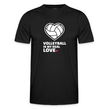 I love volleyball - Men's Functional T-Shirt - black - Front - AI Model Male 178 dark (178cm)