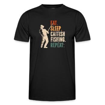 Catfish Fishing Catfish Anglers - Men's Functional T-Shirt - black - Front - AI Model Male 178 dark (178cm)