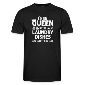 Reine de la lessive, de la vaisselle et de tout le reste - T-shirt sport Homme - noir - Devant - AI Model Male 178 dark (178cm)